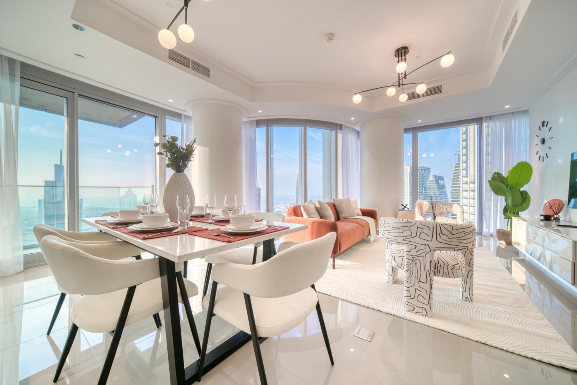 Downtown Luxury - Stunning Burj Khalifa & Sea View - 5 Minutes Walk To Dubai Mall エクステリア 写真